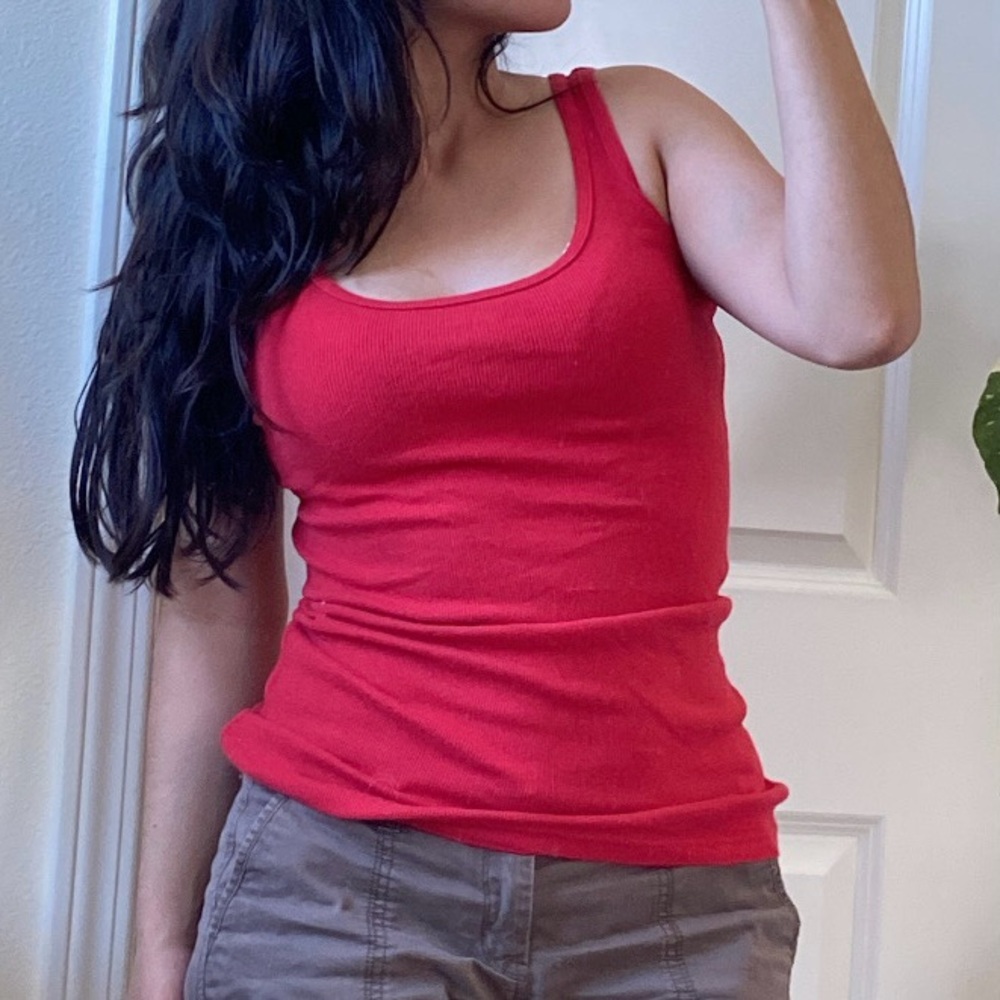Faded Glory Women’s Bright Red Ribbed Tank